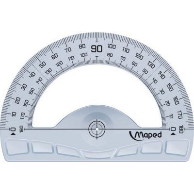 MAPED   Rapporteur Demi-Circulaire G&eacute;om&eacute;trique 180 D&eacute;gr&eacute;s Noir