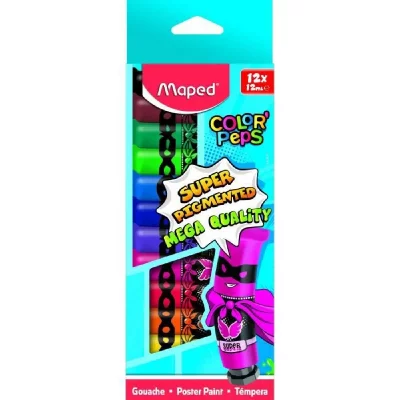 MAPED  Peinture gouache en tube - 12 x 12 ml
