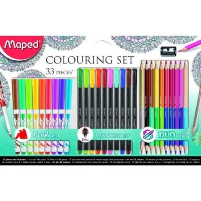 MAPED  Set de dessin 'Colouring Set', &eacute;tui en carton de 33 - Lot de 2