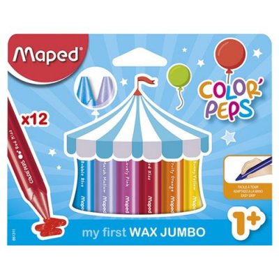 GENERIQUE Maped Wachsmalstifte Colorpeps Wax Jumbo, 12Er Kartonetui M861311