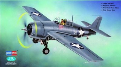 HOBBY BOSS Maquette avion  Grumman F4F-4 Wildcat - 1/48 - Maquette d'a