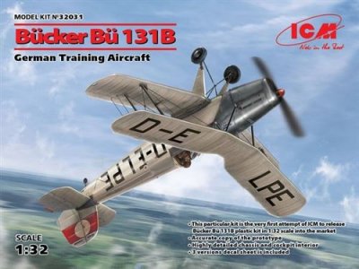  Maquette avion ICM Avion d'entra&icirc;nement allemand Bucker Bu-131B- 1/32