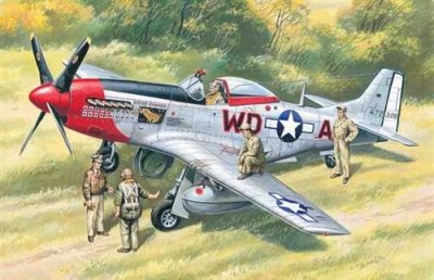 ICM Maquette avion  North American P-51D Mustang avec Pilotes de l'USAF