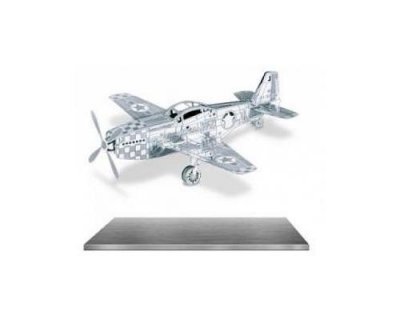  Maquette avion Metal Earth Aviation: MUSTANG P-51 8.92x9.41x2.97cm- -
