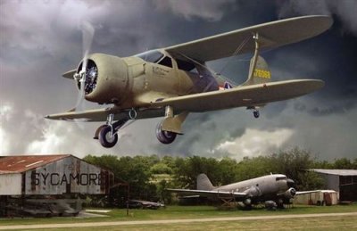  Maquette avion Roden Beechcraft UC-43 Staggerwing- 1/48 - Maquette d'