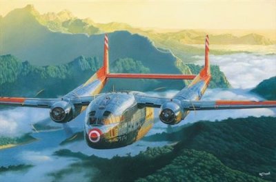 RODEN Maquette avion  Fairchild C-119C Boxcar-1/144 - Maquette d'avion