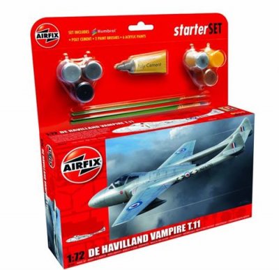 AIRFIX Maquette Avion : Starter Set : De Havilland Vampire T.11-