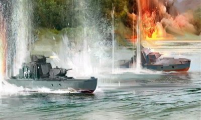 ZVEZDA Maquette bateau  Soviet Armored River boat- 1/350 - Maquette de