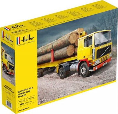 HELLER Maquette camion : volvo f12-20 & timber semi trailer