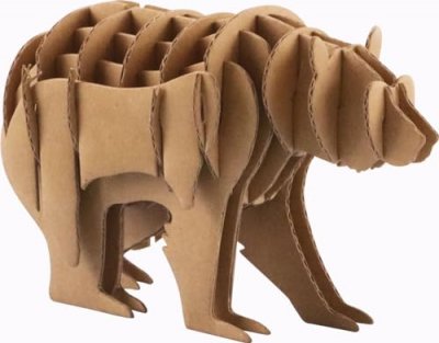GRAINE CR Maquette d'ours en carton 13 x 8,5 x 6 cm