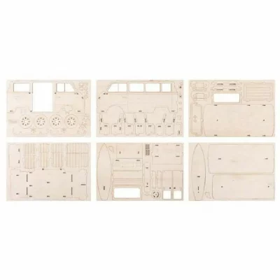 RAYHER Maquette en bois 3d camping car &agrave; customiser - 30 x 13 x 17 cm