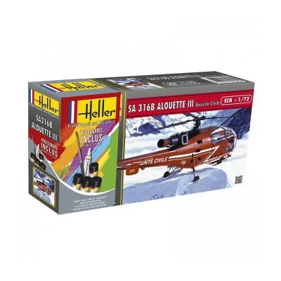 HELLER Maquette H&eacute;licopt&egrave;re Alouette III securite civile