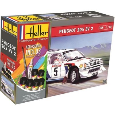 HELLER Maquette  STARTER KIT (Kit de d&eacute;marrage) Peugeot 205 EV 2- 1/24