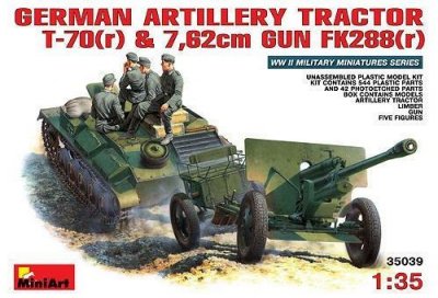 MINI ART Maquette  Tracteur d'artillerie allemand T-70 (r) & FK 288 (r)