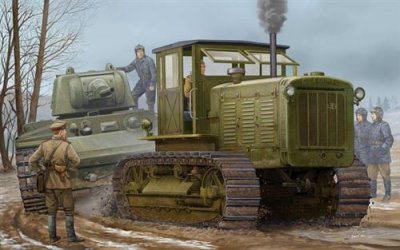 TRUMPETER Maquette tracteur d'artillerie sovi&eacute;tique chtz s-65 avec cabine ferm&eacute;e