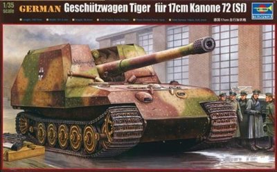 TRUMPETER Maquette  Geschutzwagen Tiger f&uuml;r 17 cm K72- 1/35 - Maquette