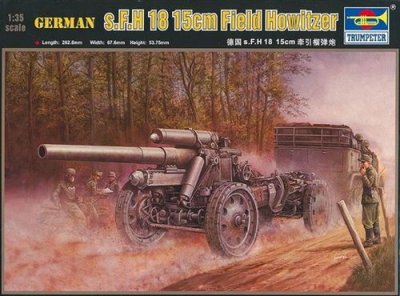  Maquette Trumpeter HOWITZER ALLEMAND 15CM S.FH 18- 1/35 - Maquette mi