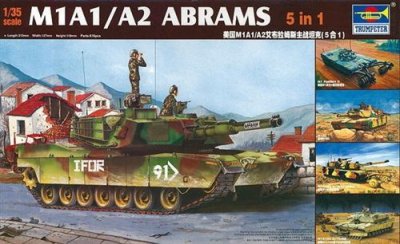 TRUMPETER Maquette  M1A1 / A2 ABRAMS 5 EN 1- 1/35 - Maquette militaire