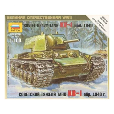 ZVEZDA Maquette  Char lourd sovi&eacute;tique KV-1- 1/100 - Maquette militair