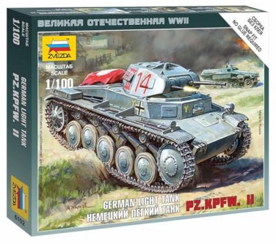 ZVEZDA Maquette  Panzer II (&agrave; assembler sans colle)- 1/100 - Maquette