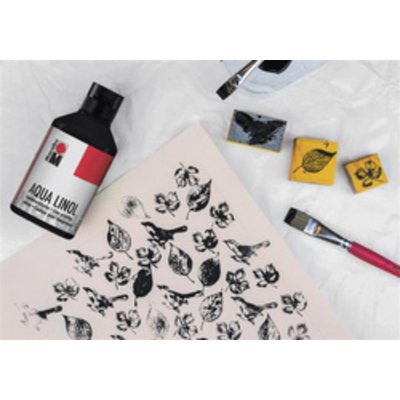 MARABU  couleur pour linogravure aqua, noir, 250 ml, 151013073