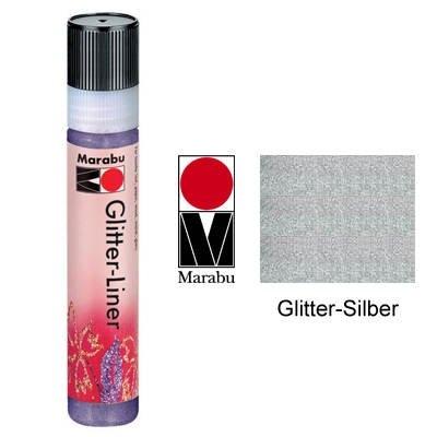MARABU   peinture scintillante ""glitter-liner"", argent noir