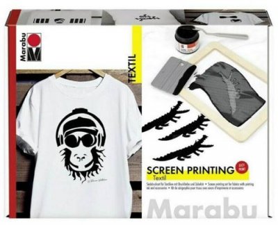  Marabu Textil Screen Printing Set - Peinture D'impression S&eacute;rigraphie Sur Textile