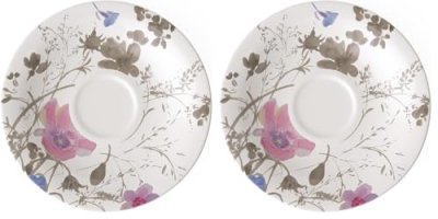 VILLEROY & BOCH Mariefleur Gris Basic Soucoupe tasse petit-d&eacute;jeuner Blanc 
