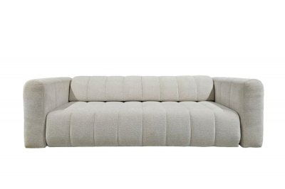 CASANOVA PARIS Marius - Canap&eacute; Droit Convertible Tissu Chenille 3 Places Beige