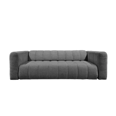 CASANOVA PARIS Marius - Canap&eacute; Droit Convertible Tissu Chenille 3 Places Gris Fonc&eacute;