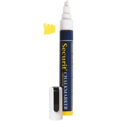 SECURIT Marker Pen tableau - ligne 6mm Jaune. &agrave; base d'eau.