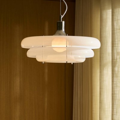 MARKET SET  Suspension Sunset &Oslash; 45 cm, blanc brumeux, verre, E27