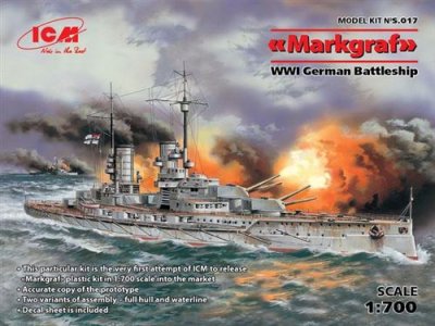 ICM Markgraf (full Hull & Waterline) Wwi German Battleship- 1:700e - 