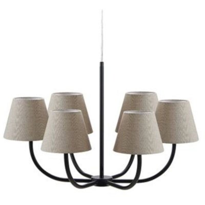 MARKSLOJD  cozy Lustre 6 Lumi&egrave;res Noir, Beige Textile Shades