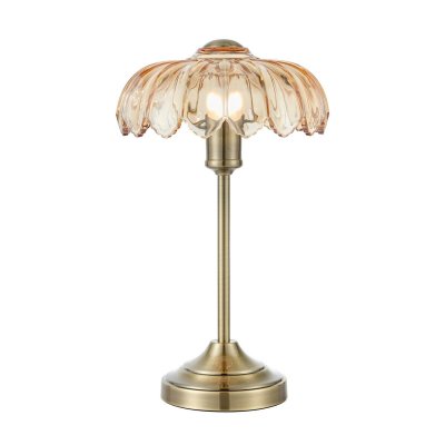 MARKSLOJD Marksl&ouml;jd Lampe &agrave; poser Kurage, laiton vieilli/ambre, verre, hauteur 43 cm, E27