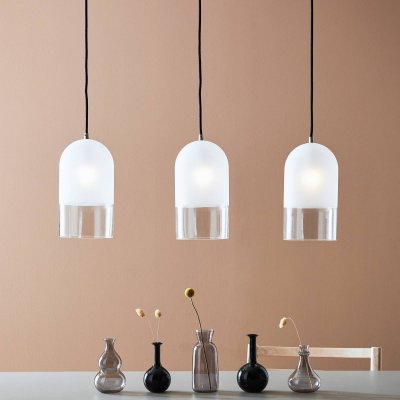 MARKSLOJD Marksl&ouml;jd Suspension Cope avec verre givr&eacute; &agrave; trois lampes