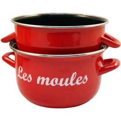 BAUMALU Marmite &agrave; moules 18 cm rouge -  - Rouge - Acier &eacute;maill&eacute;
