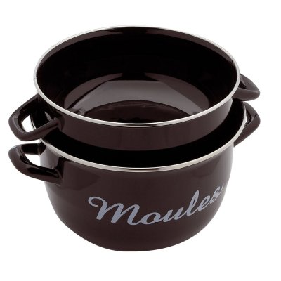 BAUMALU Marmite &agrave; moules 18cm -  - Noir - Acier &eacute;maill&eacute;