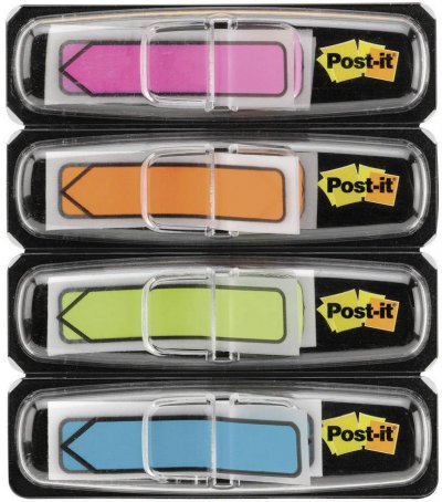 POST IT Marque-pages fl&egrave;ches -  - 4 x 24 mm - Couleurs vives