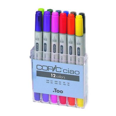 COPIC Marqueur &agrave; alcool double-pointe Ciao Set Basic 12 couleurs