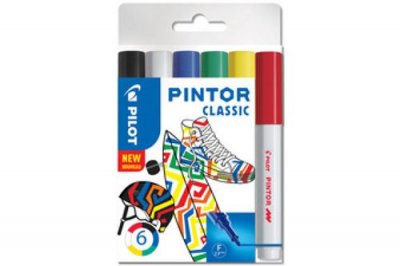 PILOT Marqueur &Agrave; Pigment Pintor, Fin, Set De 6 Classic Mix