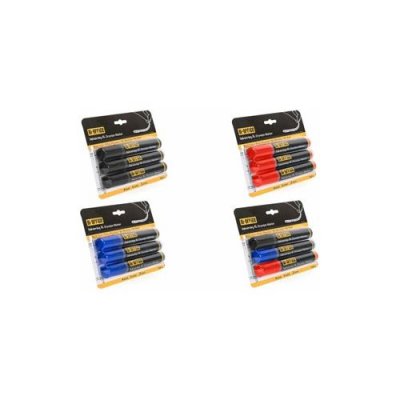  Marqueur Bi-office pe4004 3 pi&egrave;ce(s) pointe ronde noir, bleu, rouge