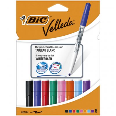 BIC Marqueur effacable a sec Velleda junior - pochette de 8