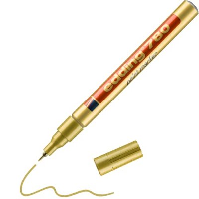 EDDING Marqueur peinture permanent  E 780 - pointe fine bagu&eacute;e - or
