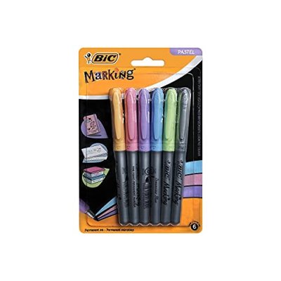 BIC Marqueur Permanent Coloris Assortis Pastel X5  Marking - Les 5 Marqueurs