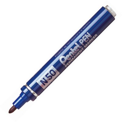 PENTEL Marqueur permanent  N50 - pointe ogive trait 1,5 mm - Bleu