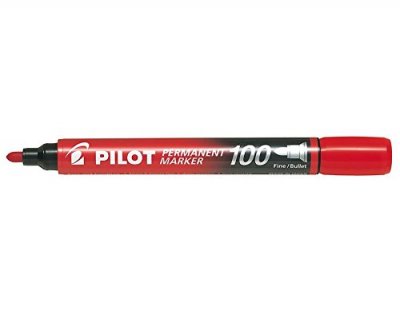 PILOT Marqueur permanent  Marker 100 - pointe conique fine - rouge
