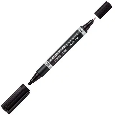 STAEDTLER Marqueur permanent  348 b lumocolor duo noir 10 unit&eacute;s