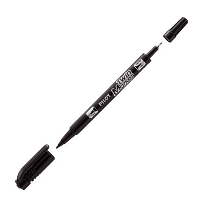 PILOT Marqueur permanent Twin Marker noir