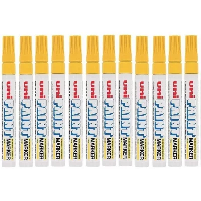 UNI-BALL Marqueur permanent  PX-20 Jaune 2,8 mm (12 Unit&eacute;s)